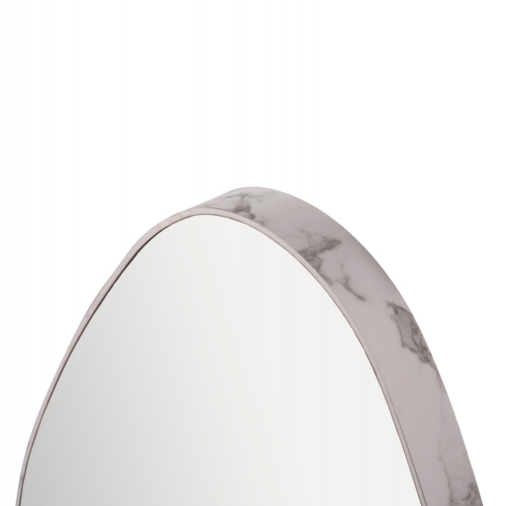 Καθρέπτης τοίχου "DROP" από mdf σε χρώμα λευκό μαρμάρου 50x80