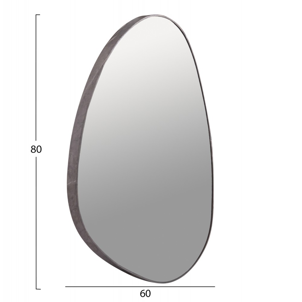 Καθρέπτης τοίχου "IRREGU" από mdf σε χρώμα γκρι μαρμάρου 60x80