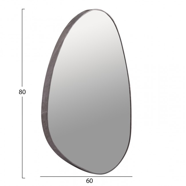 Καθρέπτης τοίχου "IRREGU" από mdf σε χρώμα γκρι μαρμάρου 60x80
