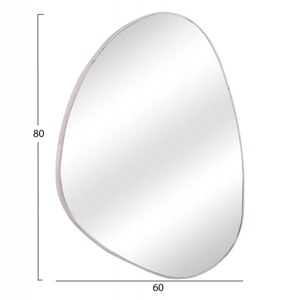 Καθρέπτης τοίχου "IRREGU" από mdf σε χρώμα λευκό μαρμάρου 60x80