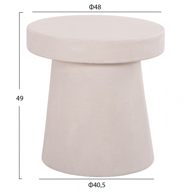 Τραπέζι σαλονιού "SANTORINI" από mdf σε χρώμα υπόλευκο Φ48x49