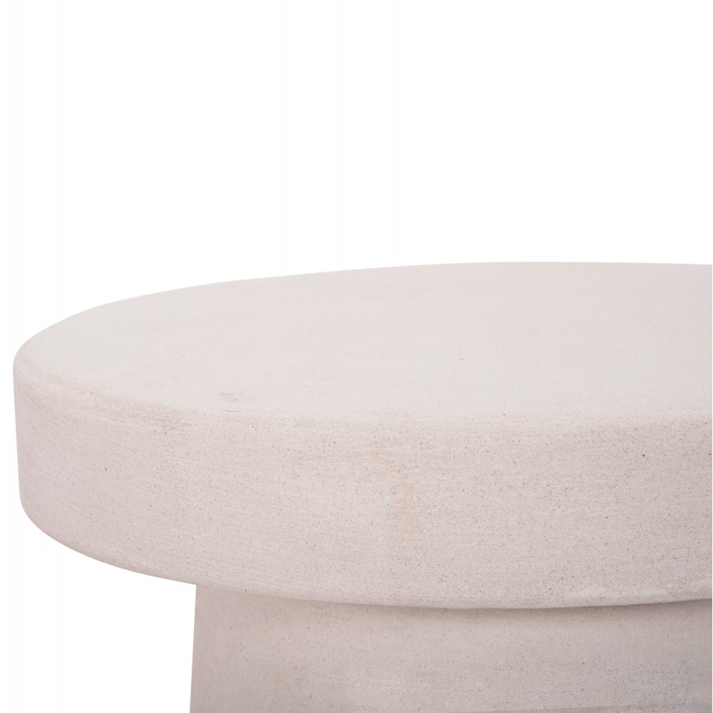 Τραπέζι σαλονιού "SANTORINI" από mdf σε χρώμα υπόλευκο Φ48x49