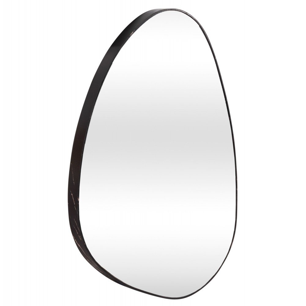 Καθρέπτης τοίχου "IRREGU" από mdf σε χρώμα μαύρο μαρμάρου 60x80