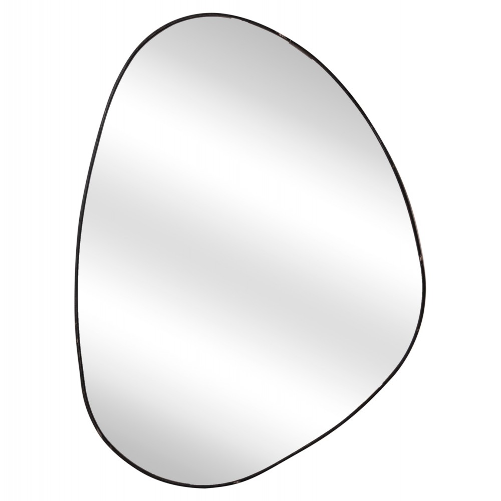 Καθρέπτης τοίχου "IRREGU" από mdf σε χρώμα μαύρο μαρμάρου 60x80