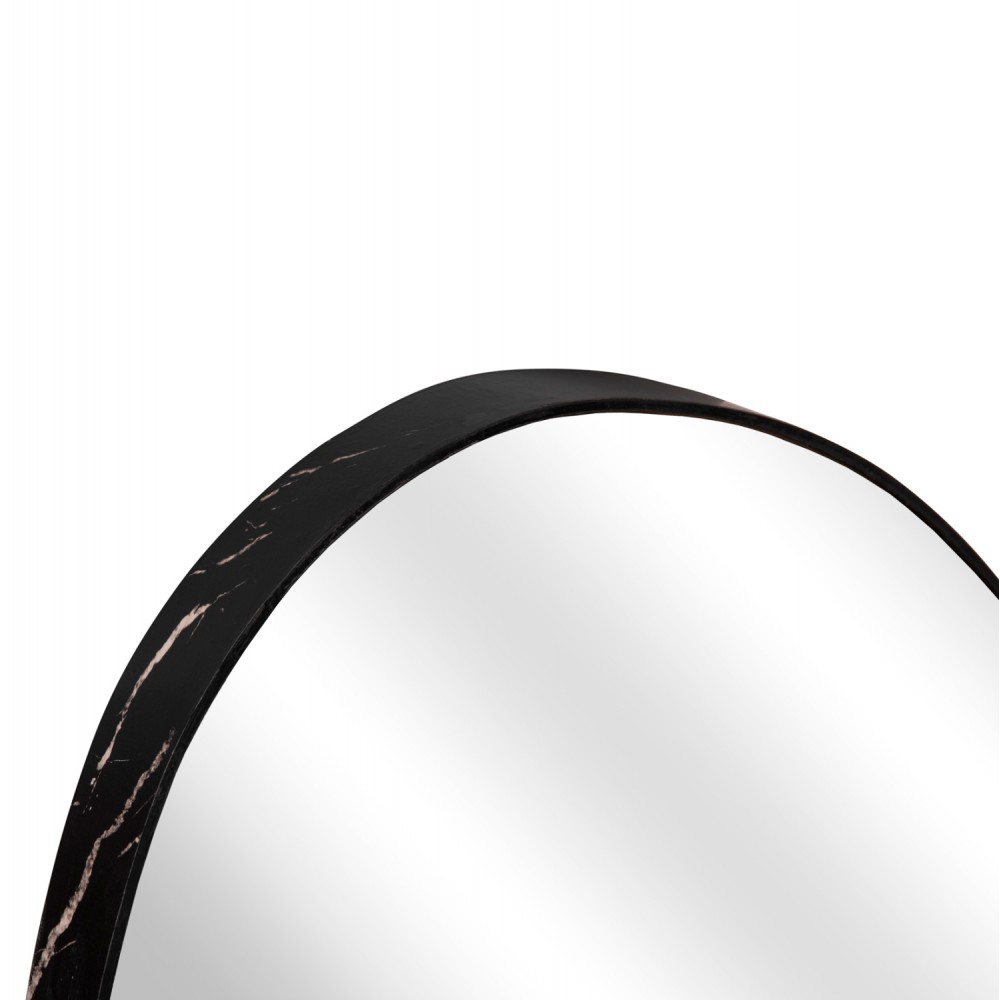 Καθρέπτης τοίχου "IRREGU" από mdf σε χρώμα μαύρο μαρμάρου 60x80