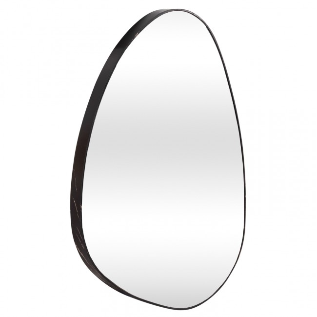 Καθρέπτης τοίχου "IRREGU" από mdf σε χρώμα μαύρο μαρμάρου 60x80