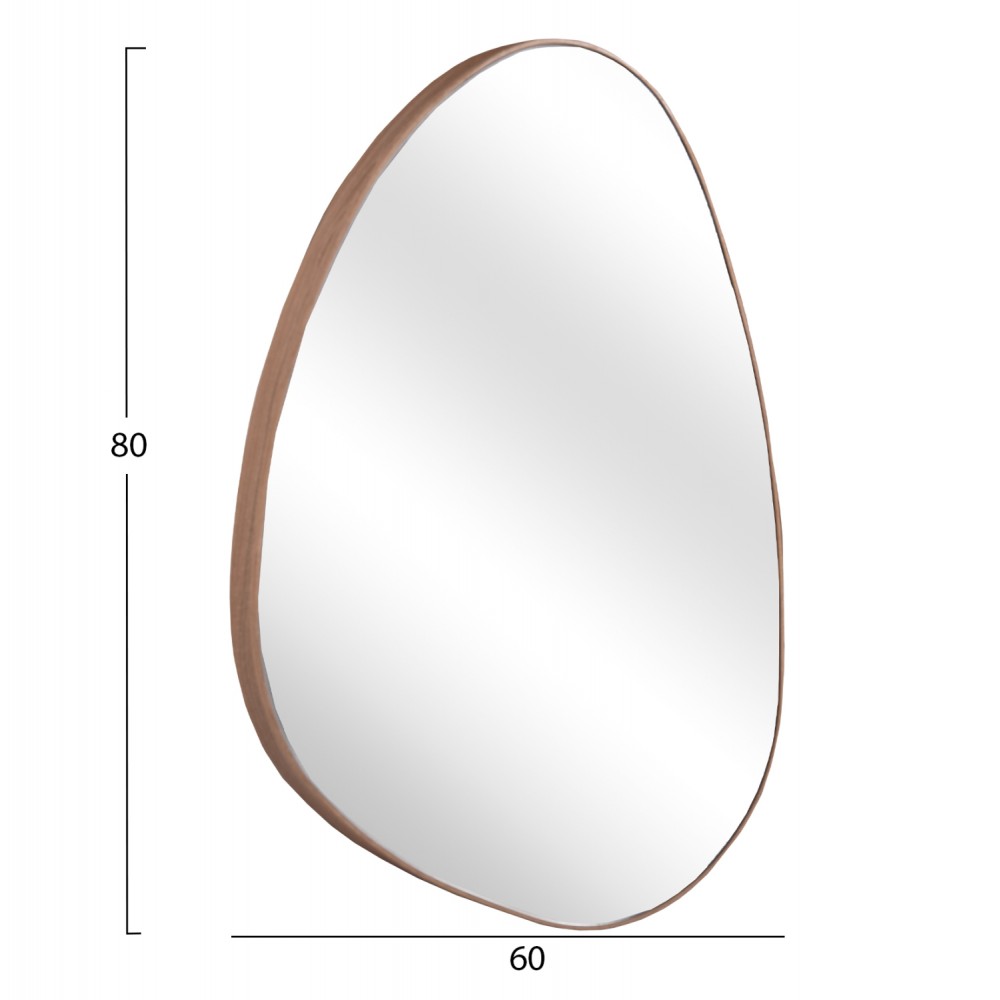 Καθρέπτης τοίχου "IRREGU" από mdf σε χρώμα φυσικό 60x80