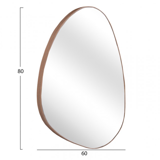 Καθρέπτης τοίχου "IRREGU" από mdf σε χρώμα φυσικό 60x80