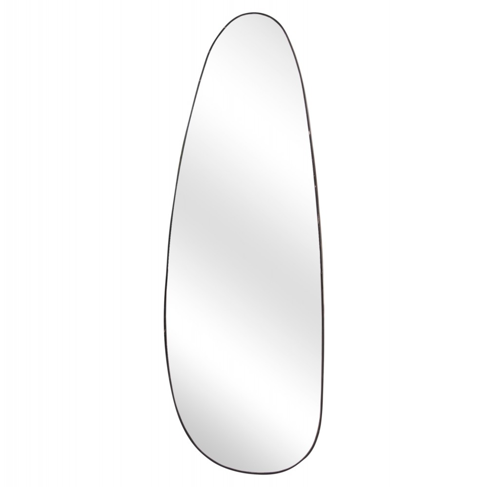 Καθρέπτης τοίχου "CRITHER" από mdf σε χρώμα μαύρο μαρμάρου 49x140