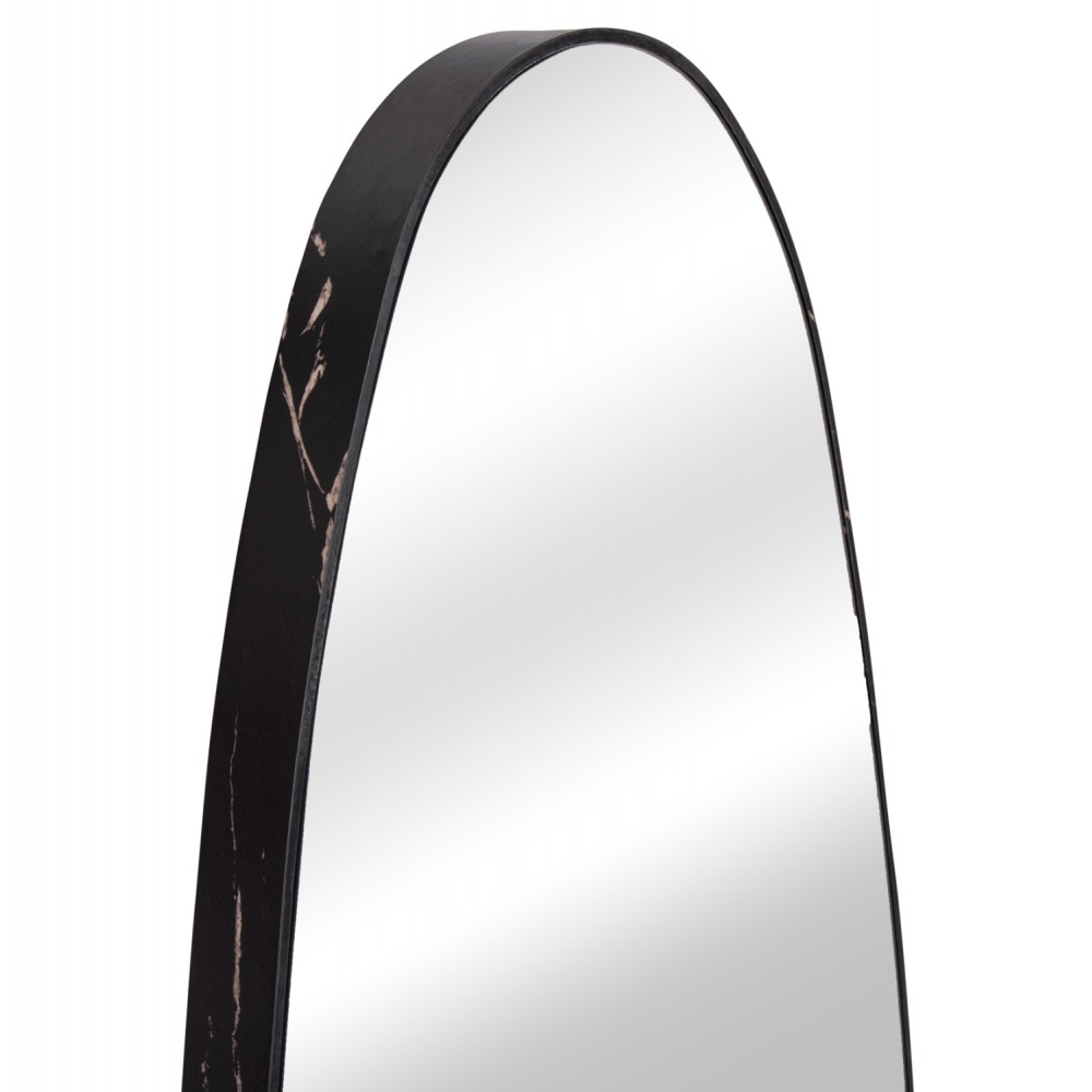 Καθρέπτης τοίχου "CRITHER" από mdf σε χρώμα μαύρο μαρμάρου 49x140