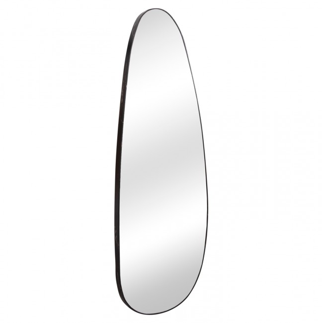 Καθρέπτης τοίχου "CRITHER" από mdf σε χρώμα μαύρο μαρμάρου 49x140