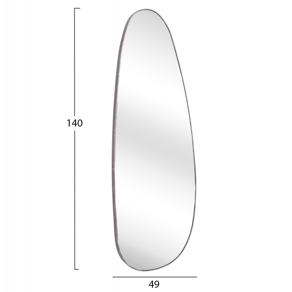 Καθρέπτης τοίχου "CRITHER" από mdf σε χρώμα γκρι μαρμάρου 49x140