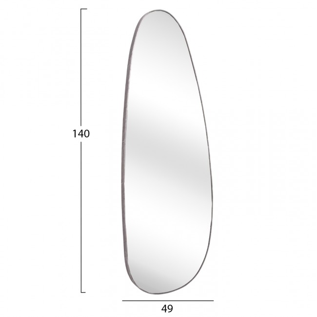 Καθρέπτης τοίχου "CRITHER" από mdf σε χρώμα γκρι μαρμάρου 49x140