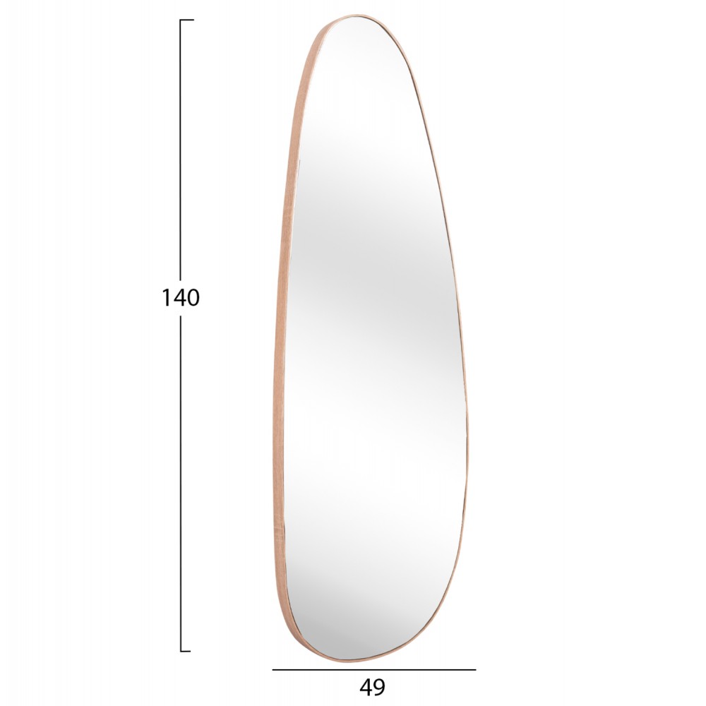 Καθρέπτης τοίχου "CRITHER" από mdf σε χρώμα φυσικό 49x140