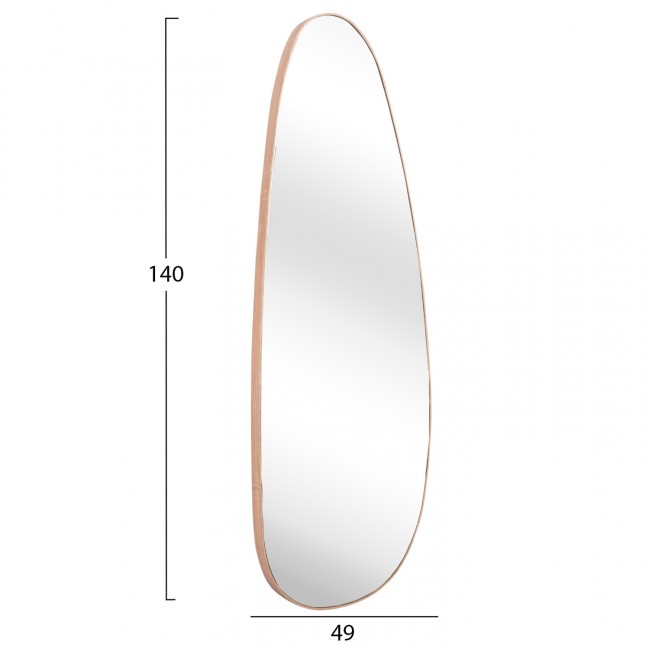 Καθρέπτης τοίχου "CRITHER" από mdf σε χρώμα φυσικό 49x140
