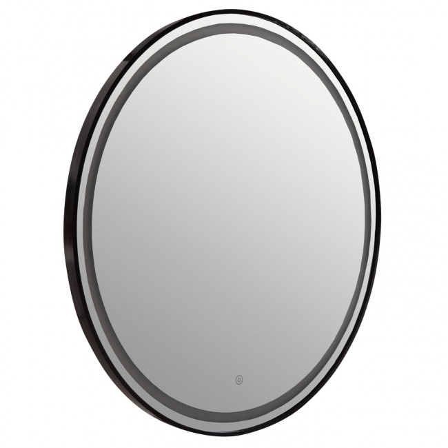 Καθρέπτης "ROUNDER" LED από αλουμίνιο σε χρώμα μαύρο Φ80