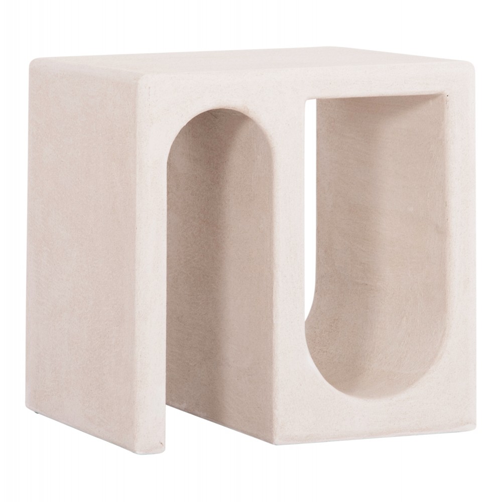 Τραπέζι σαλονιού "SANTORINI" από mdf σε χρώμα υπόλευκο 48x38x48.5