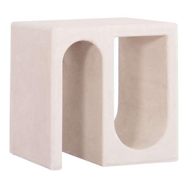 Τραπέζι σαλονιού "SANTORINI" από mdf σε χρώμα υπόλευκο 48x38x48.5