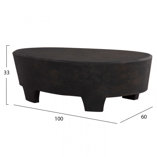 Τραπέζι σαλονιού "SANTORINI" από mdf σε χρώμα μαύρο 100x60x33