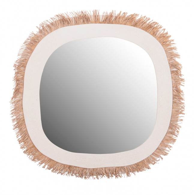 Καθρέπτης "SANTORINI" από mdf σε χρώμα υπόλευκο/μπεζ 78x1.8x78