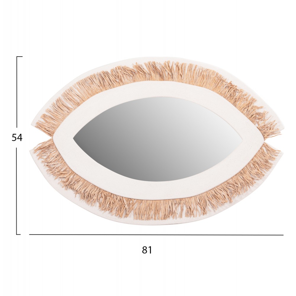 Καθρέπτης "SANTORINI" από mdf σε χρώμα υπόλευκο/μπεζ 81x1.8x54