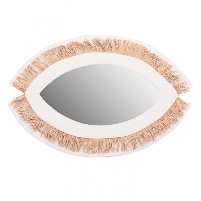 Καθρέπτης "SANTORINI" από mdf σε χρώμα υπόλευκο/μπεζ 81x1.8x54