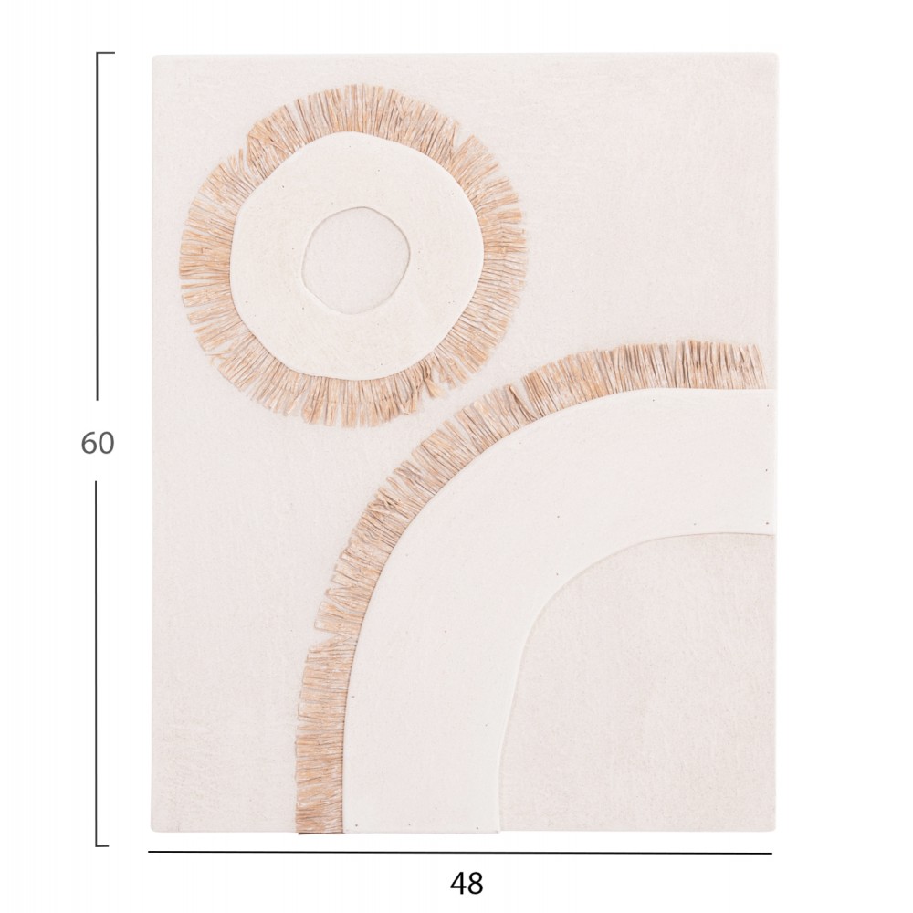 Πίνακας "SANTORINI" από mdf σε χρώμα υπόλευκο/μπεζ 48x4.5x60