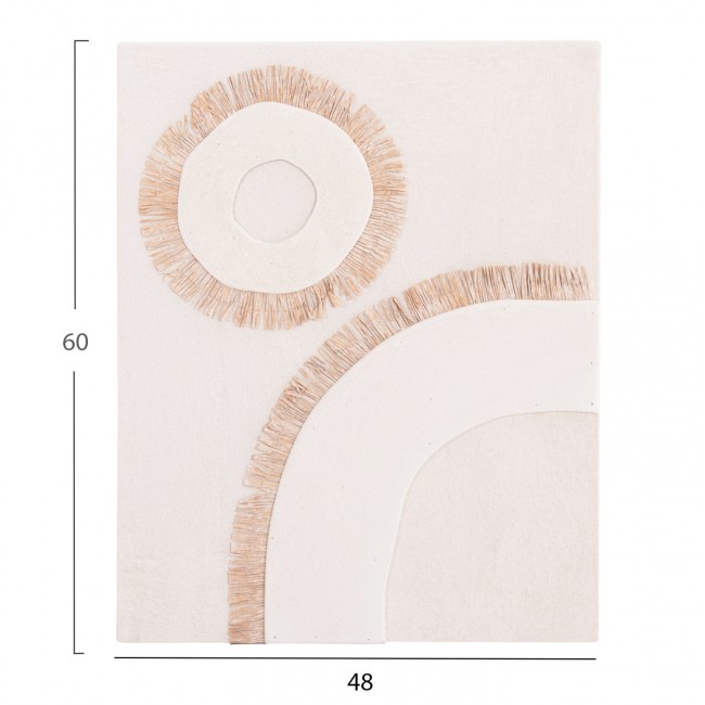 Πίνακας "SANTORINI" από mdf σε χρώμα υπόλευκο/μπεζ 48x4.5x60