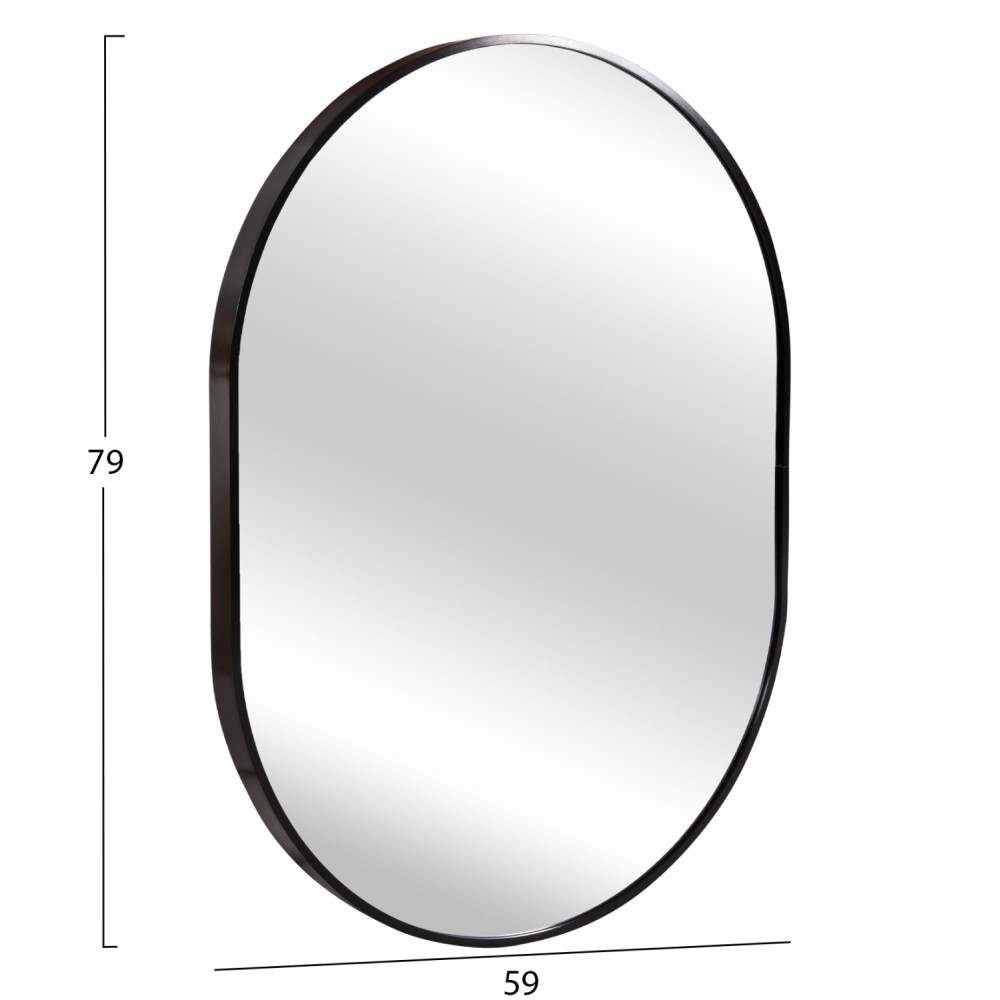 Καθρέπτης "ARCHER" από αλουμίνιο σε χρώμα μαύρο 59x79