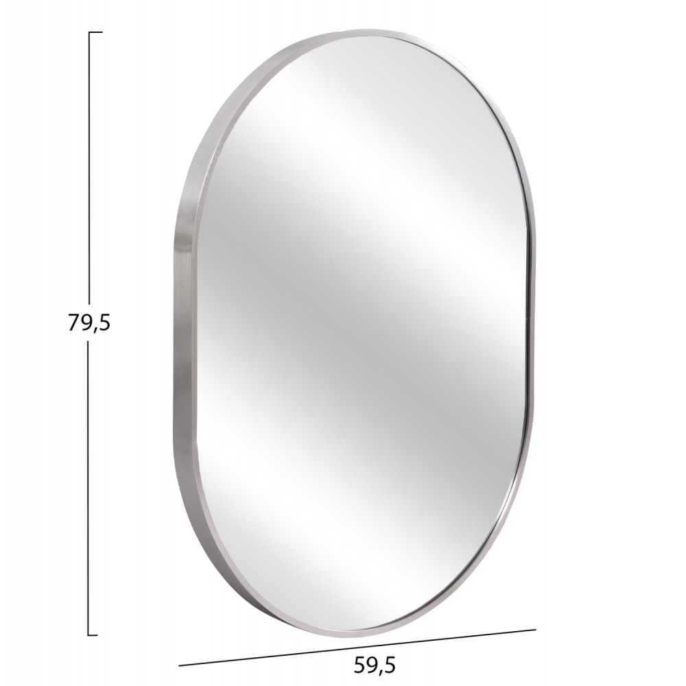 Καθρέπτης "ARCHER" από αλουμίνιο σε χρώμα ασημί 59x79