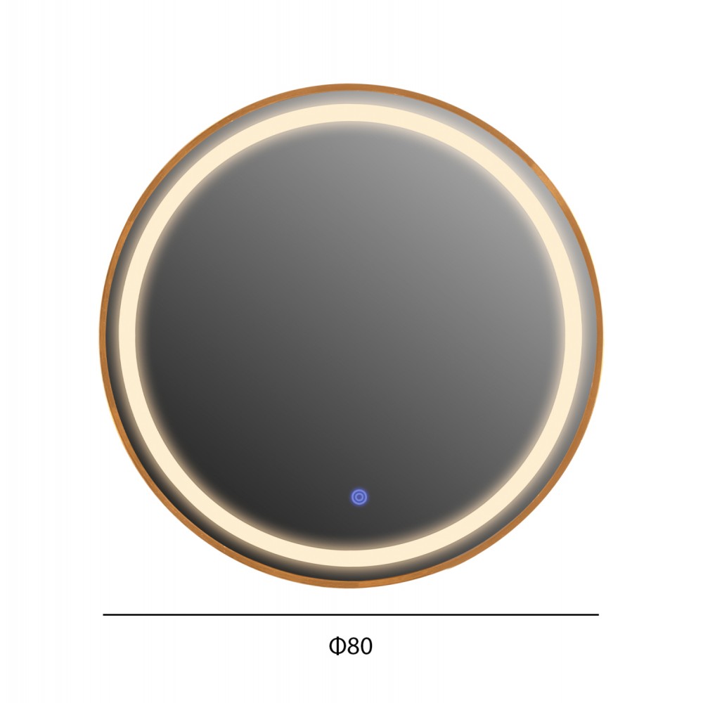 Καθρέπτης "ROUNDER" LED από αλουμίνιο σε χρώμα χρυσό Φ80