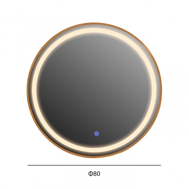 Καθρέπτης "ROUNDER" LED από αλουμίνιο σε χρώμα χρυσό Φ80