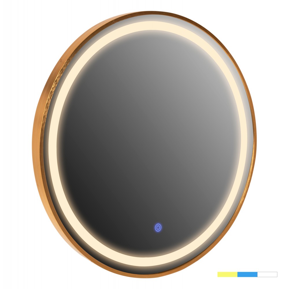 Καθρέπτης "ROUNDER" LED από αλουμίνιο σε χρώμα χρυσό Φ80
