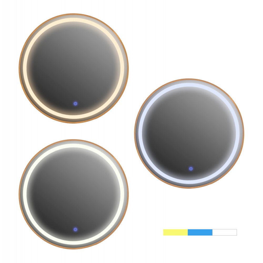 Καθρέπτης "ROUNDER" LED από αλουμίνιο σε χρώμα χρυσό Φ80