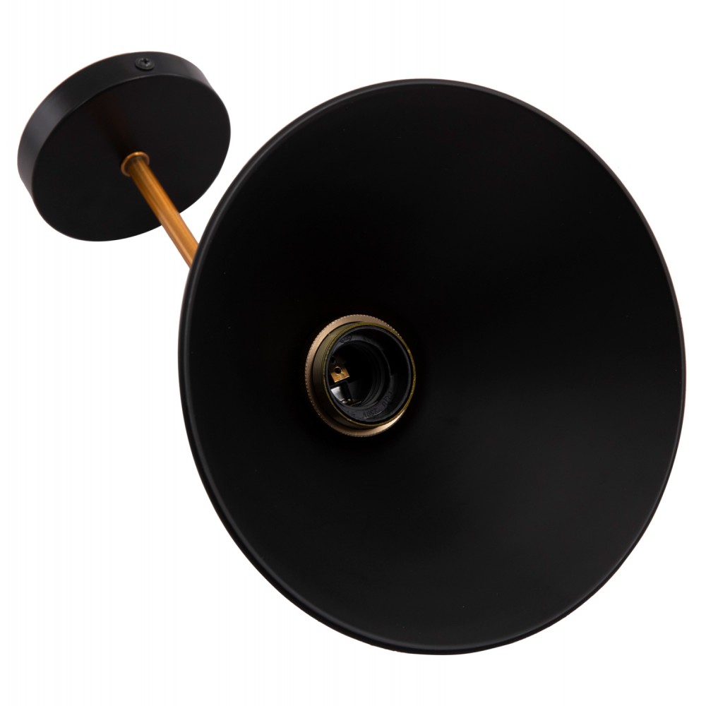 Απλίκα τοίχου "RESTON2" από μέταλλο/αλουμίνιο σε χρώμα μαύρο/χρυσό 21x21x32