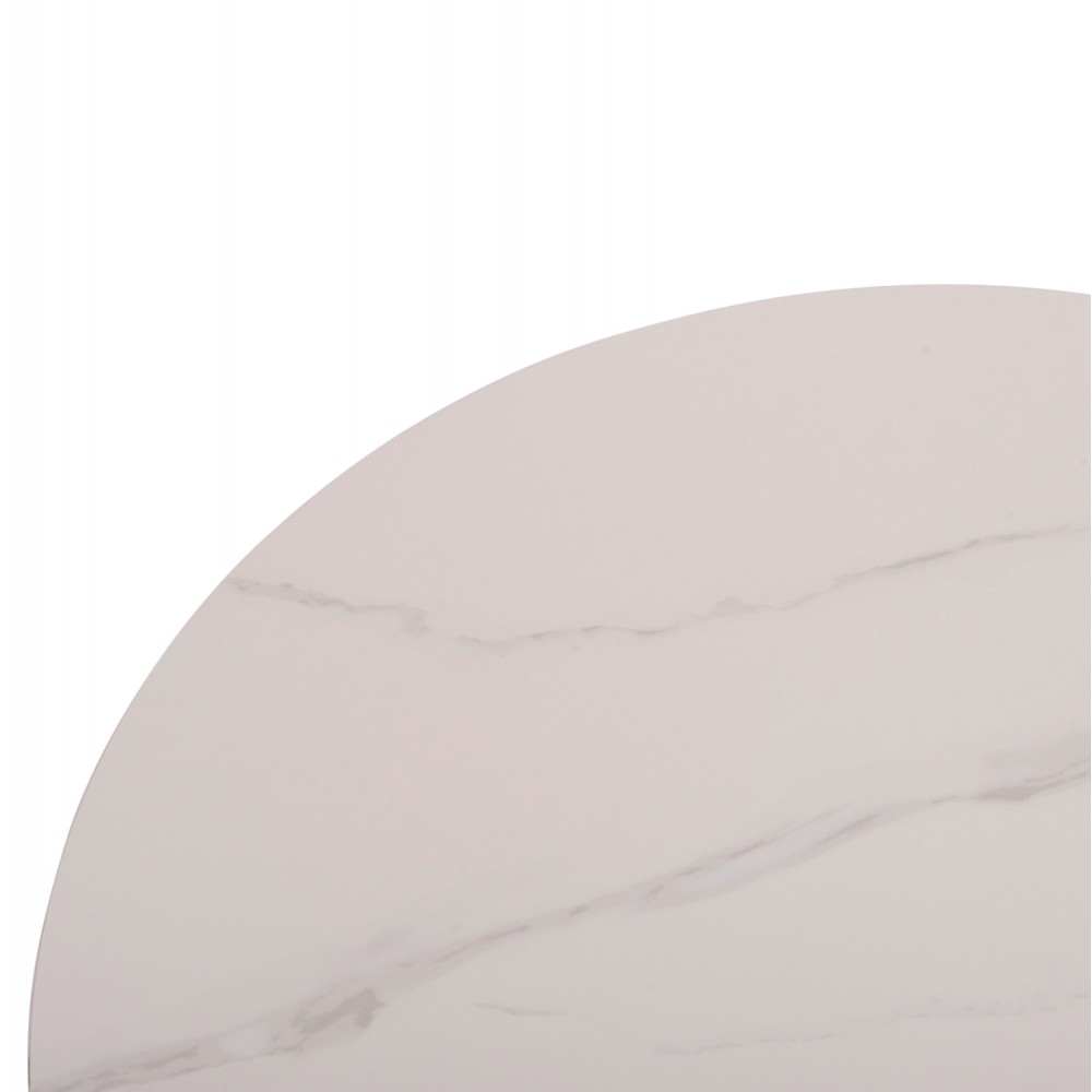 Τραπέζι σαλονιού "DUNCAN" από mdf/κεραμικό σε χρώμα κρεμ λευκό Φ80x41