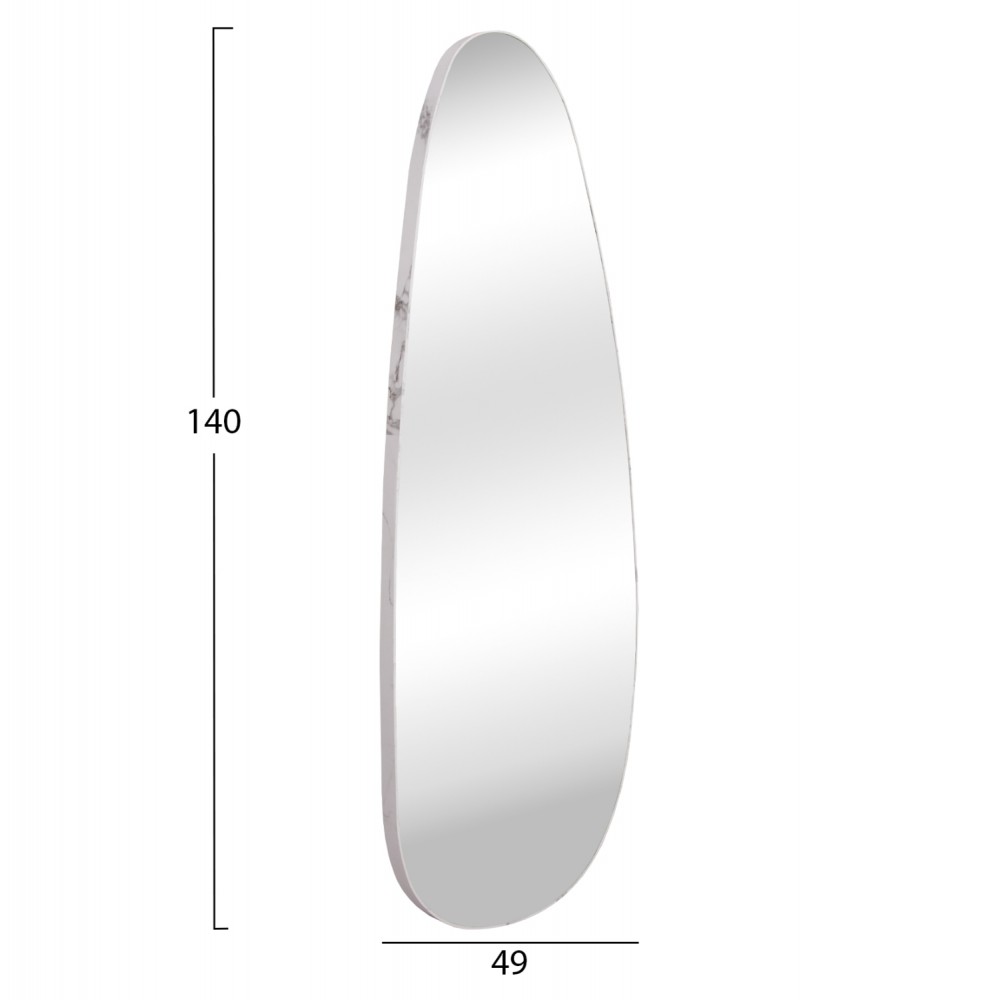 Καθρέπτης τοίχου "CRITHER" από mdf σε χρώμα λευκό μαρμάρου 49x140