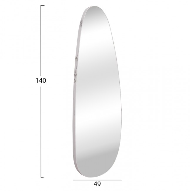 Καθρέπτης τοίχου "CRITHER" από mdf σε χρώμα λευκό μαρμάρου 49x140