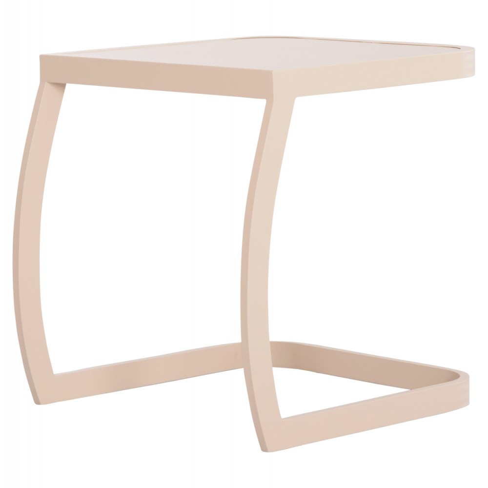 Βοηθητικό τραπέζι ξαπλώστρας "RICKON" από αλουμίνιο σε χρώμα σαμπανί 45.5x47x49.5