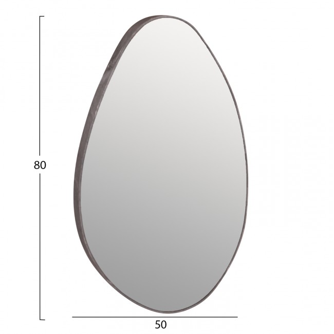 Καθρέπτης τοίχου "DROP" από mdf σε χρώμα γκρι μαρμάρου 50x80