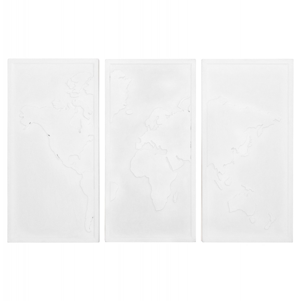 Πίνακας τρίπτυχος "SANTORINI" από mdf σε χρώμα υπόλευκο 180x4x120