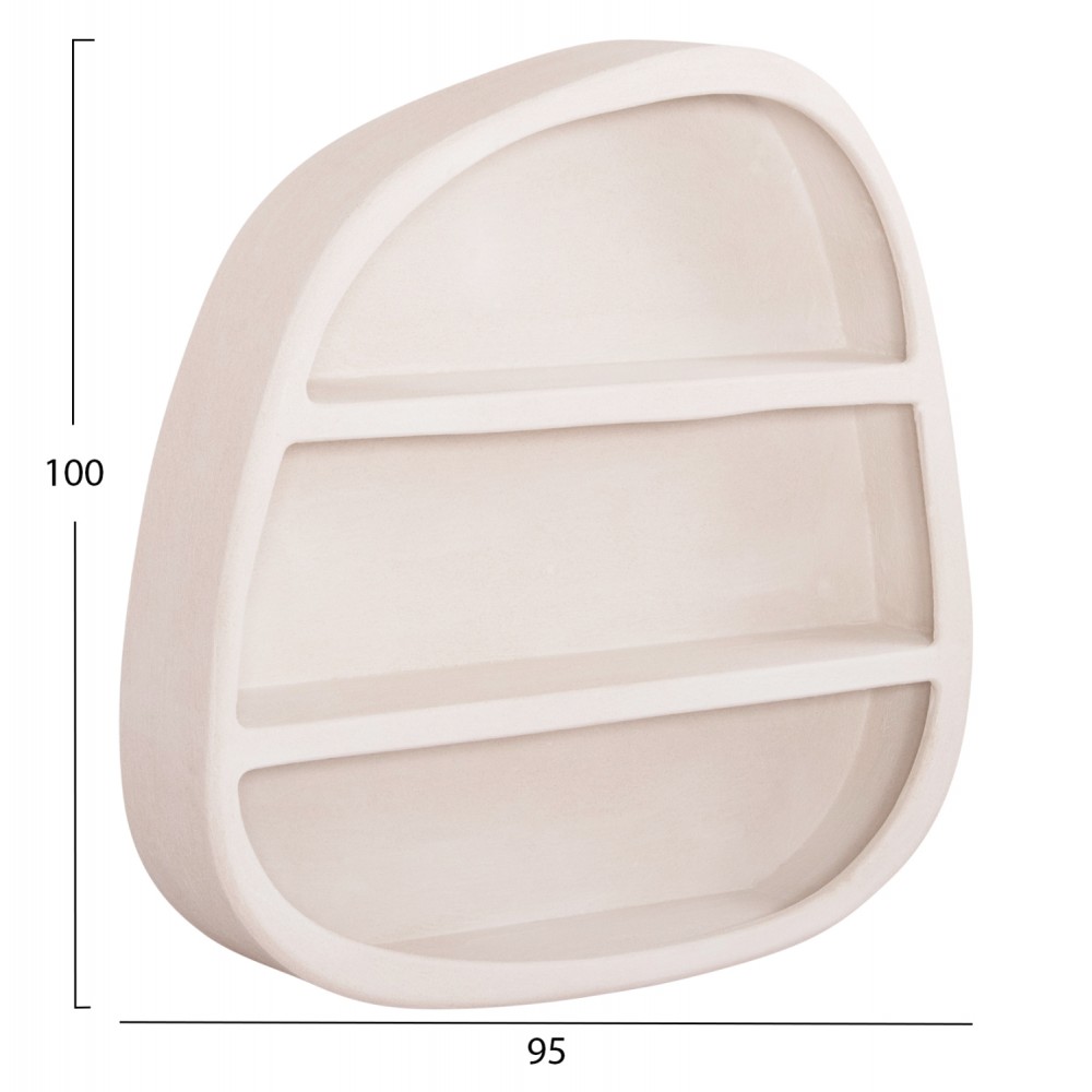 Ραφιέρα τοίχου "SANTORINI" από mdf σε χρώμα υπόλευκο 95x18x100