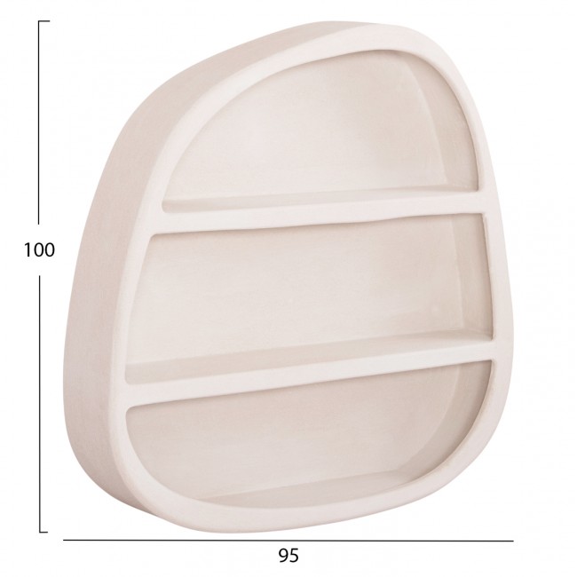 Ραφιέρα τοίχου "SANTORINI" από mdf σε χρώμα υπόλευκο 95x18x100