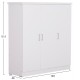 Ντουλάπα τρίφυλλη "BAILEY" σε χρώμα λευκό 120-116x40x123.5