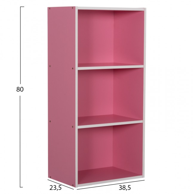 Ραφιέρα τοίχου "CUBICON" σε χρώμα ροζ/λευκό 38.5x23.5x80
