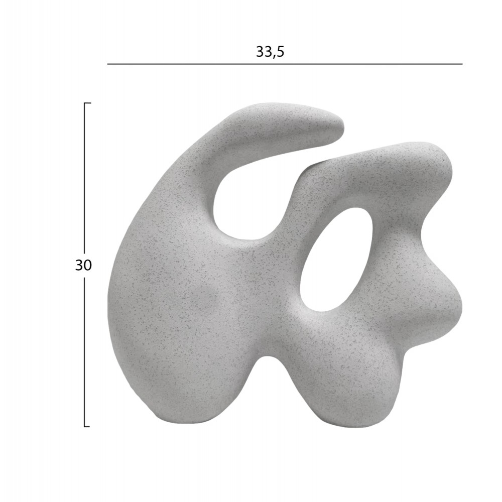 Επιτραπέζιο διακοσμητικό "ISIL" κεραμικό σε χρώμα υπόλευκο 33.5x15.5x30