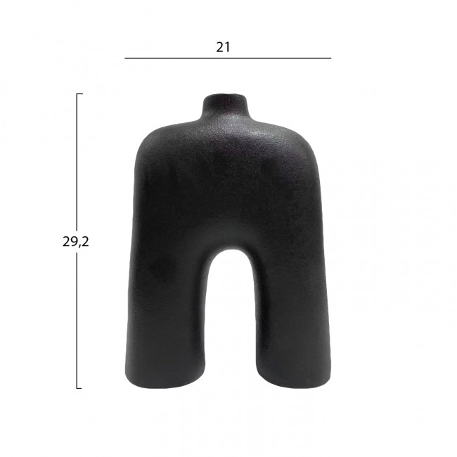 Επιτραπέζιο διακοσμητικό "ISIL" κεραμικό σε χρώμα μαύρο ματ 21x6.7x29.2