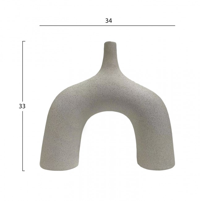 Επιτραπέζιο διακοσμητικό "ISIL" κεραμικό σε χρώμα υπόλευκο 34x10x33