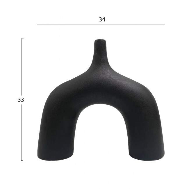 Επιτραπέζιο διακοσμητικό "ISIL" κεραμικό σε χρώμα μαύρο ματ 34x10x33