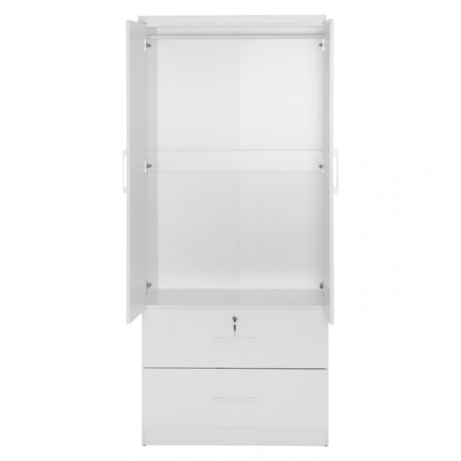 Ντουλάπα δίφυλλη "REINA" σε χρώμα λευκό 80x48x183